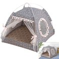 thumbnail image 2 of Cama para gatos de verano, tienda para gatos, casa para gatos, cueva, cama cómoda para gatos, cueva para gatos, casa para gatos, cama para gatos, mascota 38x38x36cm, estilo 2, 2 of 6