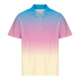 thumbnail image 4 of hotojiny Mens Shirts Summer Buttons Collar Short Sleeve Gradient T-Shirts Fashion Beach Vaction Hawaiian Tops Golf Shirts for Men, 4 of 6