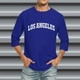 thumbnail image 2 of T-Shirts pour Hommes Manches 3/4 Nom de Ville Confortable Col Rond Couleur Unie Ajusté Graphique Bleu Automne Taille XXXXXL, 2 of 4