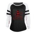 thumbnail image 4 of Womens Fall Fashion Christmas Long Sleeve Shirts for Women Striped Sleeve Tshirt Color Block Christmas Shirt Letter Hat Print Shirt Blouse, 4 of 5