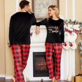 thumbnail image 4 of Pijama navideño a juego para parejas, puse un hombre de jengibre para Papá Noel, conjunto de pijama negro, 4 of 4