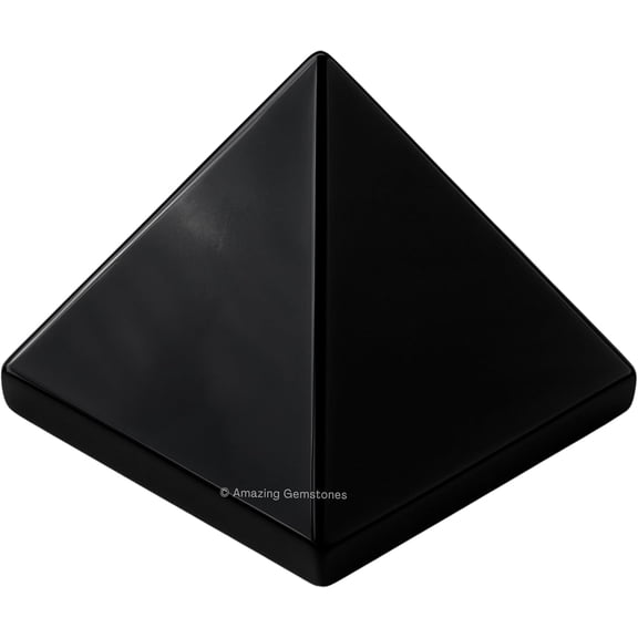 Black Obsidian Pyramid Crystal Healing Stones - 1.5" Inch