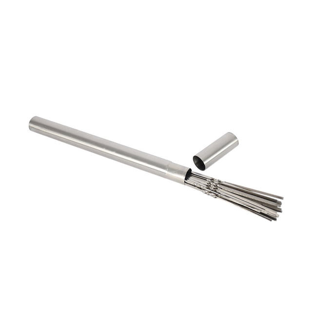 Ounissouiy Pinchos para barbacoa con tubo de almacenamiento, herramientas planas para parrilla, acero inoxidable, reutilizables, para barbacoa al Cocina y Comedor 1 Caja/20 Brochetas