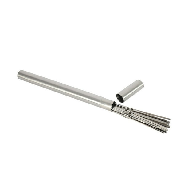 Bewildely Pinchos para barbacoa, parrilla plana, herramientas de Camping, tenedores de acero inoxidable, de palo para exteriores para barbacoa, Cocina y Comedor 1 Caja/10 Brochetas Bewildely HA084144-01B