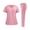 Pink #006, variant on Scrub Sets for Women Jogger Pants with Drawstring & Stretch V-Neck Top & Nursing Uniforms Set with Pockets 2XL