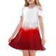 thumbnail image 3 of Girls Summer Dress Tween Dresses Cold Shoulder Gradient Dress Stylish Short Sleeve A-Line Summer Dress for Kids ,Sie:120, 3 of 7