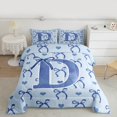 thumbnail image 2 of Castle Fairy 2-Piece Twin Size Comforter Set, Monogram Initial Letter D Bow Print, 2 of 8