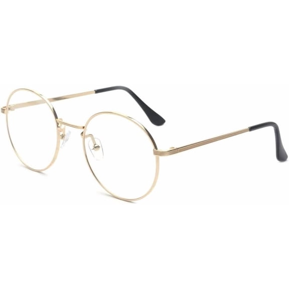 Retro B236 Round Metal Clear Lens Glasses