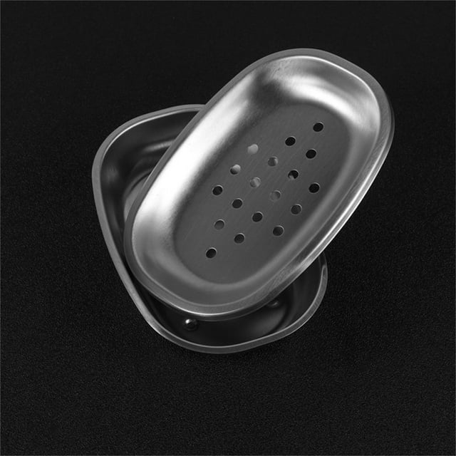 Product Category Rack Shelving Unit - Soap Holder Dish with Stainless Steel Shower Bar Drainer Bathroom Tray Container for Home Sponge Travel