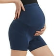 thumbnail image 2 of Women Leggings Tummy Control Sports Hip Lift Shorts Maternity Shorts Yoga Pants,Blue,M, 2 of 5