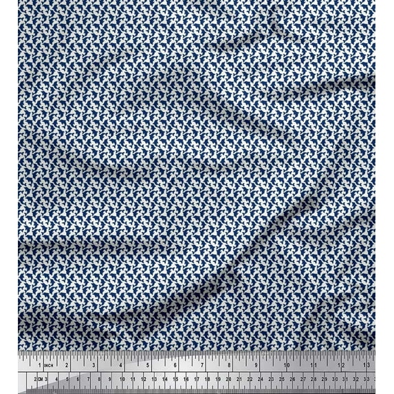 Soimoi Rayon Fabric Dolphin Small Print Fabric by The Yard 42 Inch Wide