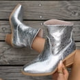 thumbnail image 6 of Women's Ankle Boots Fashion Heel On Synthetic Leather Pointed Toe Casual Dress Booties for Fall Winter Comfort, 6 of 8