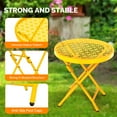 thumbnail image 5 of UBesGoo Metal Folding End Table, Outdoor Small Coffee Table with Flower Hollow Decoration, Yellow, 5 of 8