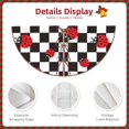 thumbnail image 3 of Xecao Ladybugs Of Black And White Checkers Pattern Christmas Tree Skirt Round Xmas Tree Mat Base Cover for Holiday Home Decorations-30", 3 of 6