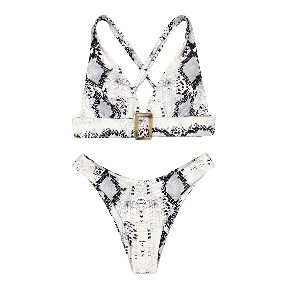 white snakeskin bikini