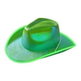 thumbnail image 3 of Sombrero de vaquero con luz LED, gorra de discoteca de ala ancha, accesorios para fotos de disfraces, sombrero de vaquero iluminado, Verde, 3 of 9