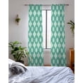 thumbnail image 3 of Teal Green Floral Sheer Curtains 63 Inch Length 2 Panels Set for Living Room/Bedroom, Spring Flowers Modern Abstract Art Farmhouse Kitchen Curtains Grommet Curtains Window Treatments 42"x63"x2, 3 of 7