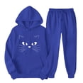 thumbnail image 2 of MuZeFu Womens Sweatshirt Hoodie Sweatpants Sets for Women 2 Piece Clearance Outfits Mens And Womens Sports Tracksuits Long Sleeve Pullover Hoodie Sweatshirt Loose Coat And Sweatpants Fall Winter Suit, 2 of 7