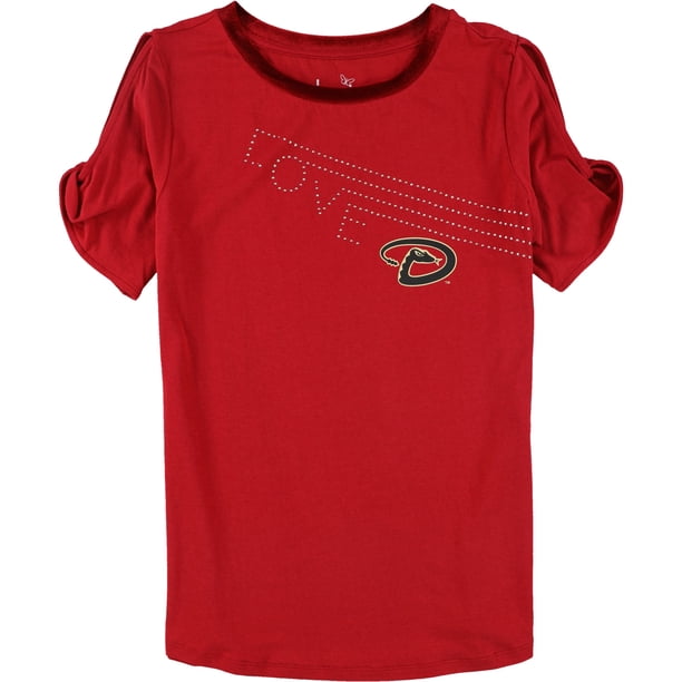 Camiseta Touch para mujer con adornos de manga torcida de los Diamondbacks, rojo, mediano