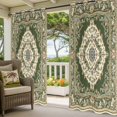 thumbnail image 3 of Green Boho Outdoor Curtains for Patio Waterproof,Windproof Privacy Curtains with Weighted Bottom,Chic Traditional Antique Geometric Rustic Outside Drapes for Picnic Garage Yard 54"x108" 2 Panel, 3 of 8