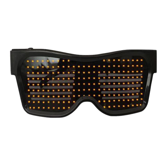 Toystoory Bluetooth LED Eye Glasses APP Control Fun for Text Raves Flashing Display Kits de decoración para fiestas amarillo
