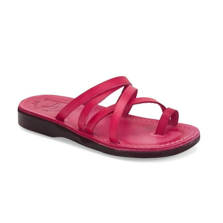 

Ariel - Leather Cross Strap Sandal - Pink