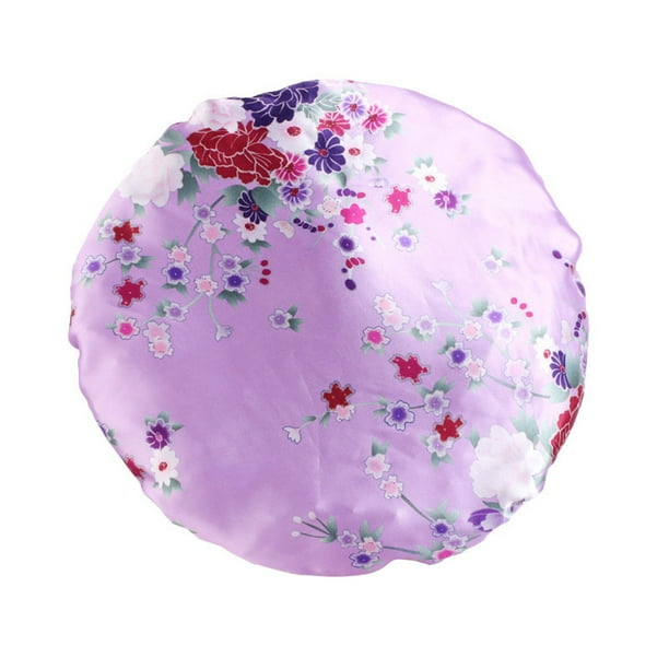 Qarigey Gorro para dormir para mujer, banda ancha elástica de satén, calentador para el cuero cabelludo, herramientas de belleza para la Sombreros Tipo 2 M(56-58cm)