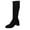 Black 2, variant on Wensltd Black Mid Calf Boots for Women Chunky Round Toe Leather Boots Low Block Heel Tall Boots Zipper