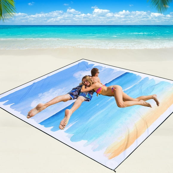 Alfombra de playa Blanket WIWIGO, impermeable y resistente a la arena, 201 x 211 cm