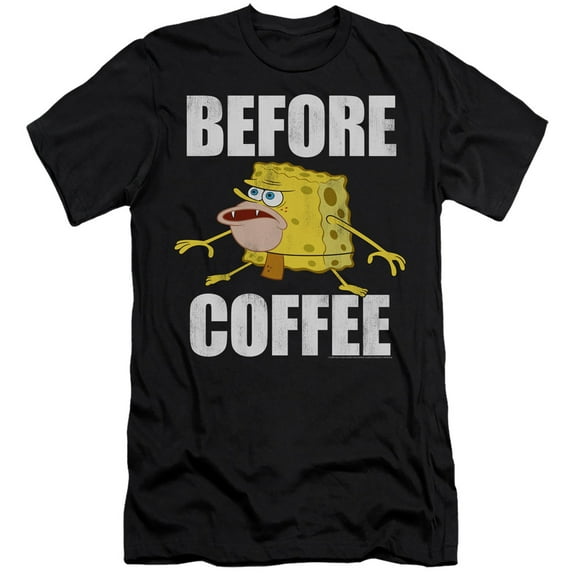 Spongebob Before Coffee Meme Unisex Adult Canvas Brand T Shirt