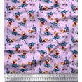 thumbnail image 1 of Soimoi Polyester Crepe Fabric Text,Rugby Ball & Bird Cartoon Printed Fabric 1 Yard 42 Inch Wide, 1 of 1