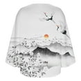 thumbnail image 4 of Birdeem Femmes Décontracté Manches Longues Col en V Hauts Blouse Ample T-Shirts Imprimés Blouse, 4 of 5