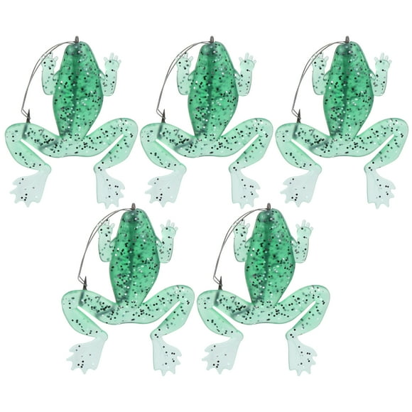 Señuelo suave de un solo gancho, verde transparente, simulación Artificial, anticolgante, 5 uds. YUNYI BRAND Deportes