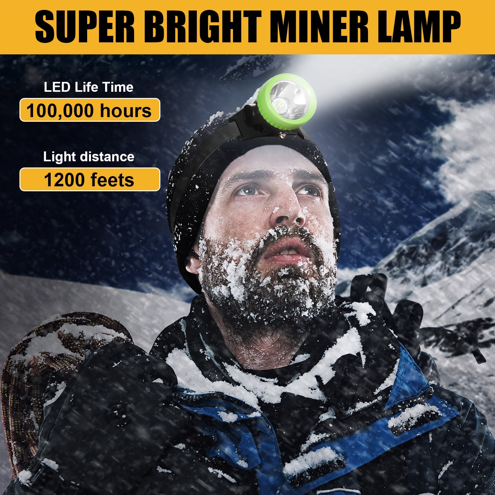 Yongkist Super Bright LED Headlamp Rechargeable, High Lumen Waterproof 4 Modes Headlamp Flashlight, Lightweight Head Torch for Camping, Running, Hiking, Fishing