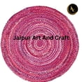 thumbnail image 6 of Jaipur Art And Craft Handmade Braided Bohemian Pink Cotton Area Rug Home Décor Reversible Carpet (7x7 Sq Ft), 6 of 6