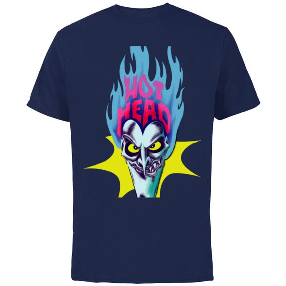 Disney Villains Hades Hot Head - Short Sleeve Cotton T-Shirt for Adults - Customized-Navy