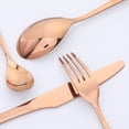 thumbnail image 3 of REGALWOVEN 4 Piece Silverware Set with Serving Utensils, Stainless Steel Flatware, Mirror Polished Cutlery Set for Kitchen Eating Tableware Rose Gold 4, 3 of 6