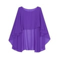 thumbnail image 5 of Nyeemya Women's Sheer Chiffon Bolero Shrug Wedding Party Capes Shawl Wraps for Bridesmaid Dress Cover Up Purple One Size, 5 of 6