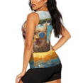thumbnail image 3 of KLL Sunglasses Beach Kittens Print Womens Tank Top Sleeveless Workout Tops Athletic Running Shirts Yoga Gym Clothes-Large, 3 of 7