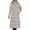 W01-Khaki, variant on Women's Winter Over Knee Removable Hooded Maxi Long Puffer Down Solid Color Trendy Coat Red M
