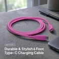thumbnail image 2 of Powertek USB-C to USB-C Fast Charging Cable, 60W, 6 ft, Carbon Design Texture, Pink, 2 of 7