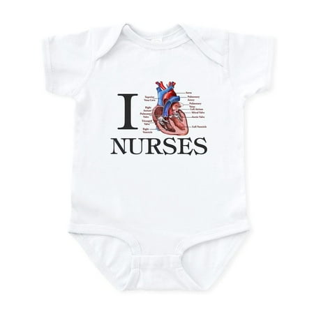 

CafePress - I Heart Nurses Infant Bodysuit - Baby Light Bodysuit Size Newborn - 24 Months