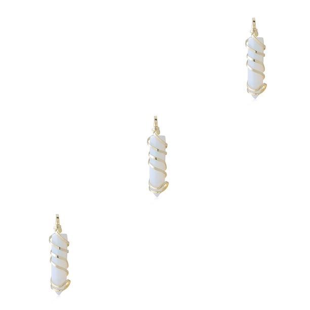 Sonducket Alambre envuelto encanto hacer hallazgos vacaciones aniversario regalo colgante colgante cristal encantos DIY collar llaveros blanco Type1 NO1