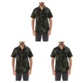 thumbnail image 3 of Sonducket Camisa de playa hawaiana Casual abotonada suelta manga corta clásica hoja tropical ropa camiseta diaria vacaciones negro Type1 NO1, 3 of 6