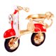 thumbnail image 1 of Llavero de coche de aleación con decoración de diamantes de imitación en forma de motocicleta de moda (rojo), 1 of 1