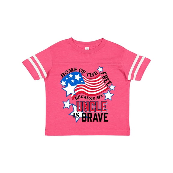 Inktastic Home of the Free Because My Uncle is Brave Boys or Girls Toddler T-Shirt