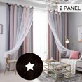 thumbnail image 1 of Irfora Cortinas de estrellas, cortinas opacas de estrellas para niños, niñas, dormitorio, sala de estar, coloridas cortinas de doble capa para ventanas, 2 paneles (40 '' W x 52 '' L, gris) Irfora Cortina, 1 of 7