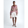 thumbnail image 3 of Scoop Women's and Women's Plus Flowy Asymmetrical Sheer Top, Sizes XS-4X, 3 of 6