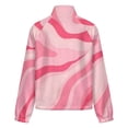 thumbnail image 6 of Jackets for Women Winter Coat Jackets Flannel Stand Collar Jacket(Pink Abstract Wavy Design Art,Size:S-4XL), 6 of 7
