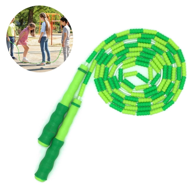 Jump Rope Soft Beaded Segment Jump Rope - Adjustable for Men, Women and Kids - Tangle-Free for Keeping Fit, Training, Workout and so on - 9 Ft